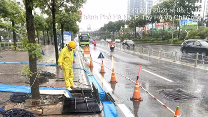 Hà Nội: Một số điểm ngập cục bộ đã rút nước