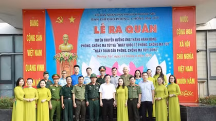 Phường Dương Nội ra quân Tháng hành động vì cộng đồng sạch ma túy