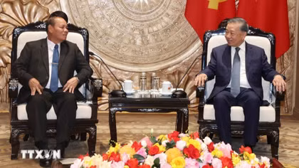 Tổng Bí thư, Chủ tịch nước Tô Lâm tiếp Thường trực Ban Bí thư Trung ương Đảng Nhân dân Cách mạng Lào