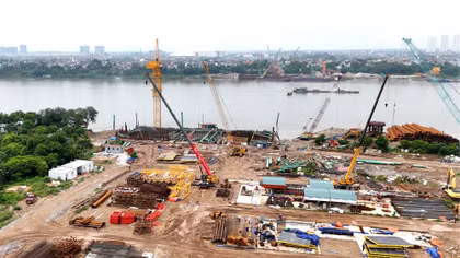 Cận cảnh dự án cầu Tứ Liên sau hơn 1 năm khởi công
