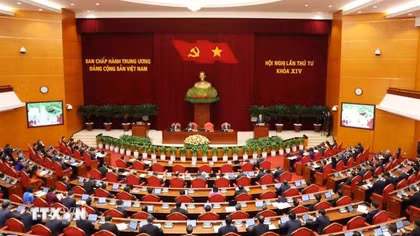 Thông cáo báo chí về ngày làm việc thứ ba Hội nghị lần thứ tư Ban Chấp hành Trung ương Đảng khóa XIV