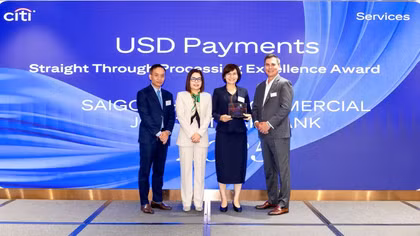 SHB nhận Giải thưởng Chất lượng thanh toán quốc tế xuất sắc (STP Award) từ Citibank