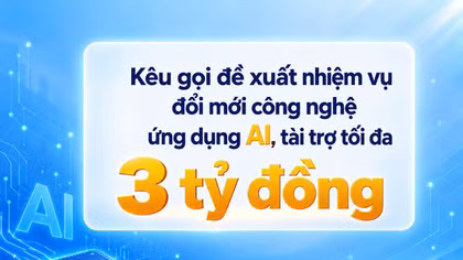Kêu gọi đề xuất nhiệm vụ đổi mới công nghệ ứng dụng AI, tài trợ tối đa 3 tỷ đồng