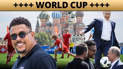 Putin đá bóng cùng Ronaldo "béo" trên Quảng trường Đỏ