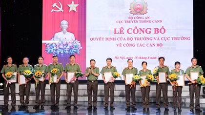 Công bố Quyết định về công tác cán bộ đối với Cục Truyền thông CAND