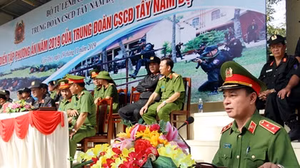 Trung đoàn CSCĐ Tây Nam Bộ diễn tập phương án năm 2019