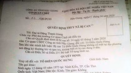 Truy nã bị can Tô Điền Quốc Hưng tội trốn thuế