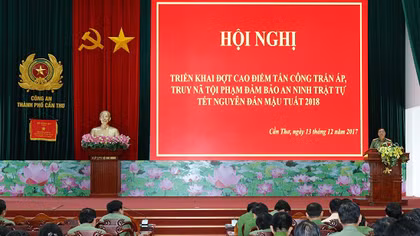 Công an TP Cần Thơ mở cao điểm đảm bảo ANTT Tết Mậu Tuất
