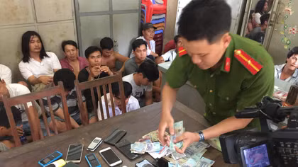 31 con bạc bị tóm trong rừng cao su