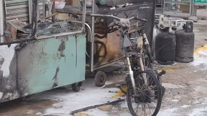 Bình gas cỡ lớn phát nổ giữa đường