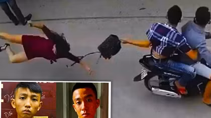 Cô gái bị cướp giật đồ ngã xuống đường trọng thương
