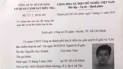 Truy tìm đối tượng dùng sổ đỏ giả lừa đảo 2,5 tỷ đồng