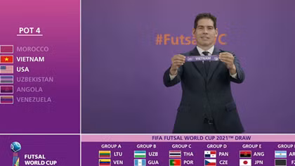 Futsal Việt Nam nằm chung bảng với Brazil tại World Cup