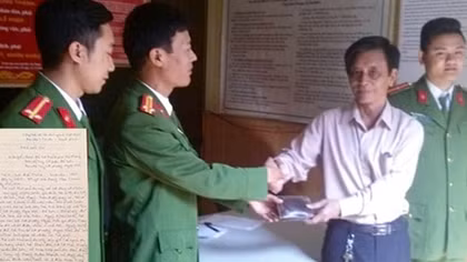 Người dân cảm ơn cán bộ Công an phường Ngọc Hải trả lại tài sản đánh rơi