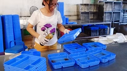 Phát hiện cơ sở sản xuất cơm hộp bẩn cho hàng trăm công nhân