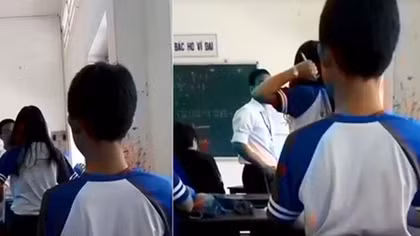 Xôn xao clip thầy giáo và nữ sinh đánh nhau trong lớp học