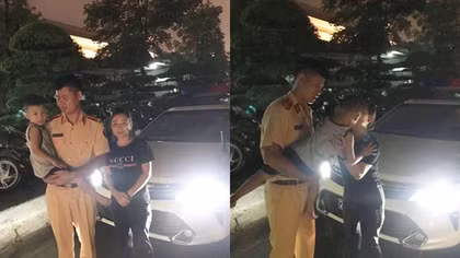 CSGT tìm mẹ cho cháu bé bị lạc trong đêm mưa