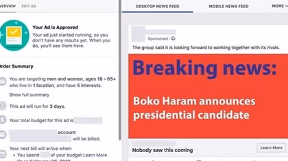Facebook tiếp tay cho tin tức giả về bầu cử ở Nigeria?