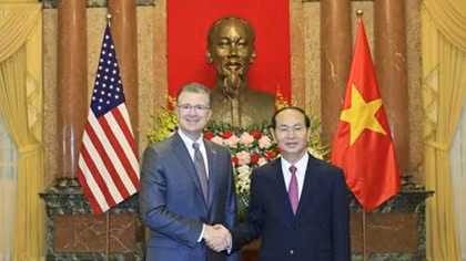 Chủ tịch nước Trần Đại Quang tiếp các Đại sứ Nigeria, Hy Lạp và Hoa Kỳ trình Quốc thư