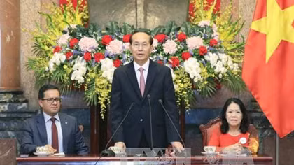Chủ tịch nước tiếp đoàn đại biểu Hội Chữ thập đỏ-Trăng lưỡi liềm đỏ