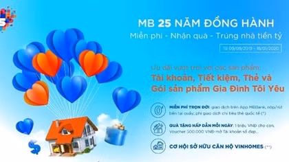 MB ưu đãi đặc biệt nhân kỷ niệm 25 năm thành lập