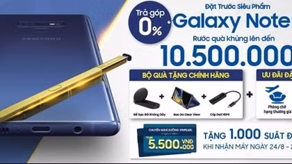 1.700 voucher nghỉ dưỡng 5 sao tặng khách hàng đặt mùa SamSung Galaxy Note 9