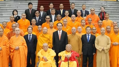 Chủ tịch nước Trần Đại Quang tiếp đại biểu Việt kiều và Phật giáo An Nam tông tại Thái Lan
