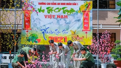 Cao đẳng ANND I với nhiều hoạt động vui xuân ý nghĩa cho học viên Campuchia