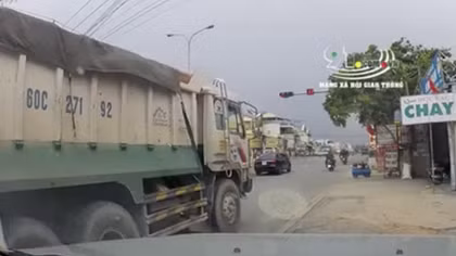 Xác minh clip đoàn xe ben ngang nhiên vượt đèn đỏ 