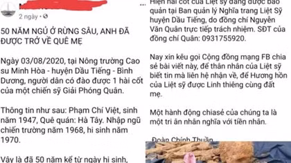 Điều tra hành vi tung tin giả tìm thân nhân liệt sĩ