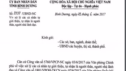 Xử lý cá nhân tự nhận là người thân lãnh đạo nhờ "hỗ trợ"