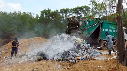 Khu xử lý rác thải sinh hoạt Tam Nghĩa hoạt động trở lại