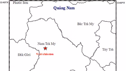 Liên tiếp xảy ra 4 trận động đất tại Quảng Nam