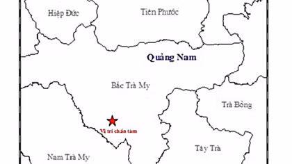Lại xảy ra 2 trận động đất tại miền núi Quảng Nam