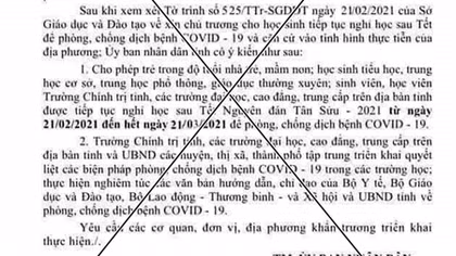Thông tin chính thức vụ giả mạo văn bản cho học sinh Quảng Nam nghỉ học