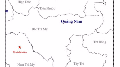 Động đất kèm tiếng nổ lớn xảy ra tại Quảng Nam