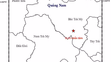 Lại xảy ra động đất tại miền núi Quảng Nam