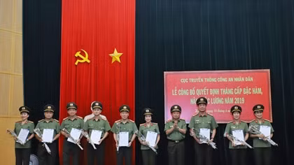Cục Truyền thông CAND công bố Quyết định thăng cấp bậc hàm, nâng bậc lương
