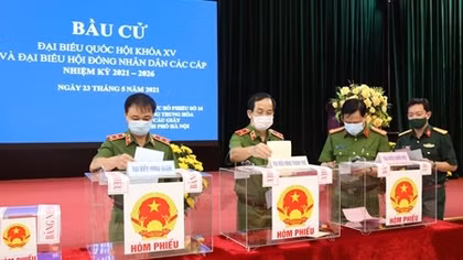CBCS Cơ quan Bộ Tư lệnh Cảnh sát cơ động bầu cử tập trung tại đơn vị