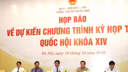 Kỳ họp thứ 8, Quốc hội khoá XIV sẽ khai mạc sáng 21-10