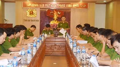 Cục CSHS kiểm tra công tác thực hiện nhiệm vụ phòng, chống tội phạm có tổ chức tại Thanh Hóa 