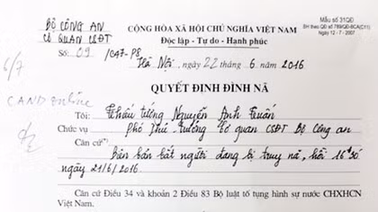 Quyết định đình nã đối với Bế Thị Dưng