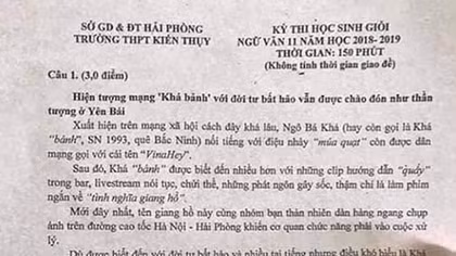 Yêu cầu rút kinh nghiệm việc đưa Khá “bảnh” vào đề thi