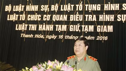 Công an Thanh Hóa tập huấn các Bộ luật và Luật mới