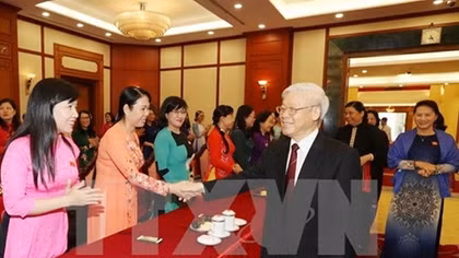 Tổng Bí thư Nguyễn Phú Trọng gặp mặt Nhóm nữ đại biểu Quốc hội khóa XIV