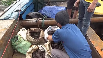 Thợ lặn vớt được nhiều đầu đạn súng cối