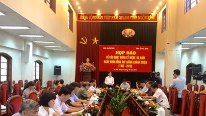 Hà Nam kỷ niệm 115 năm ngày sinh đồng chí Lương Khánh Thiện