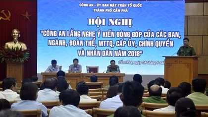 Công an Cẩm Phả lắng nghe ý kiến đóng góp của nhân dân
