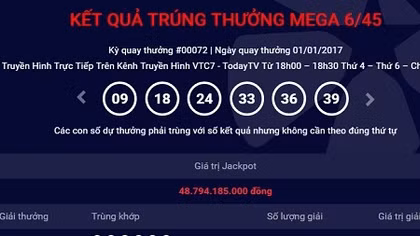 Khách hàng đầu tiên năm 2017 trúng xổ số gần 49 tỷ đồng