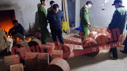 Bắt kho gỗ nghiến tập kết tại Hà Giang